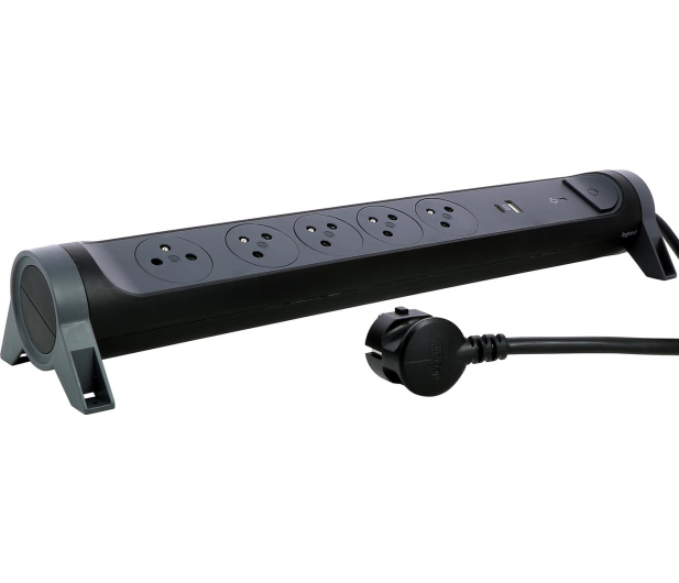 LEGRAND Przedłużacz ochronny - 5X2P+Z+USB AC 1.5M-CZARNY - 1047778 - zdjęcie 3